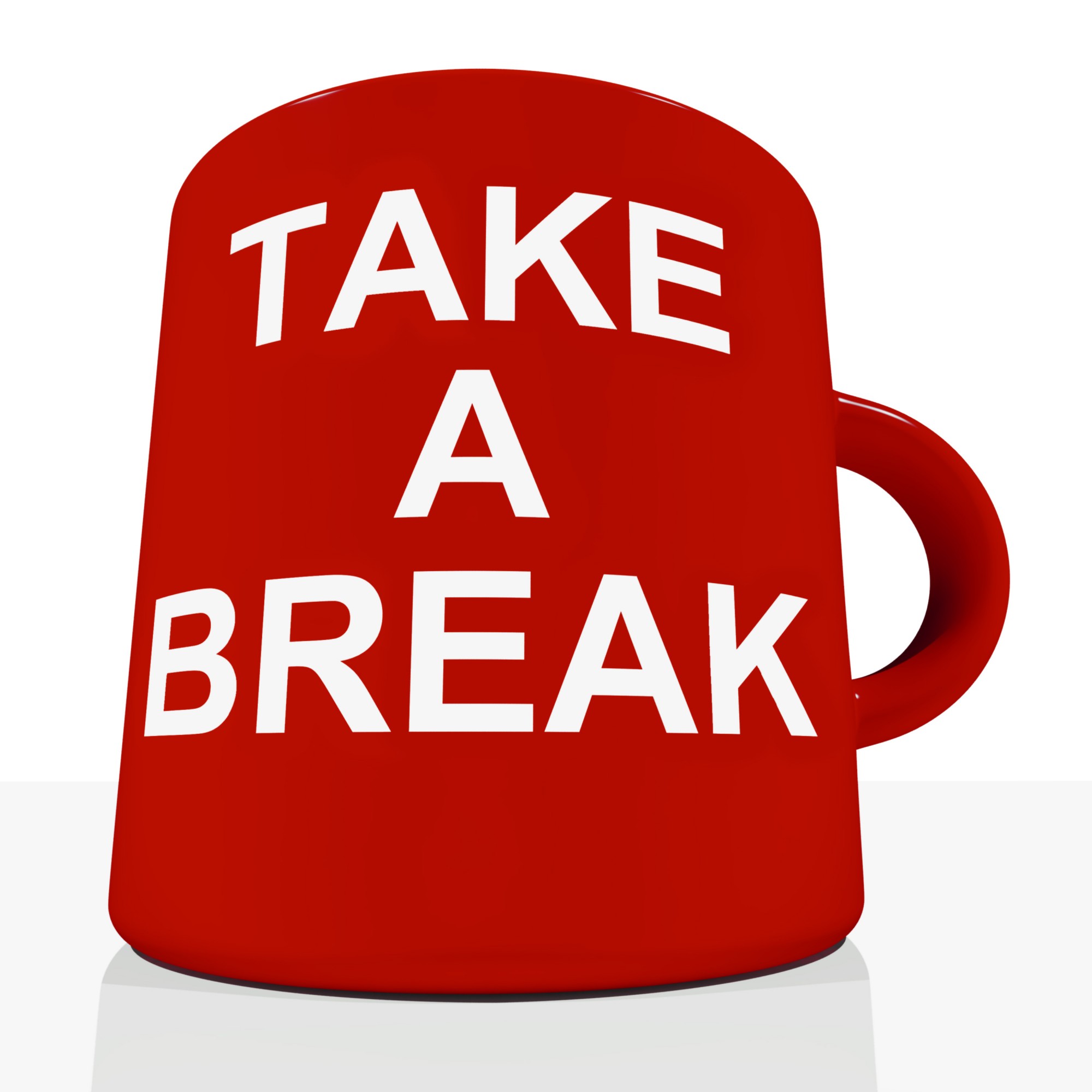 Take A Break Mug Showing Relaxing Or Tiredness.